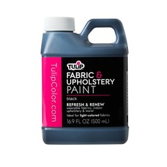 Permanent Black Fabric & Upholstery Paint – 16.9 oz for Furniture, Clothing, Hom