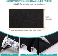Versatile 96×60 Dark Black Micro-Fiber Headliner for Cars, RVs, and DIY Projects