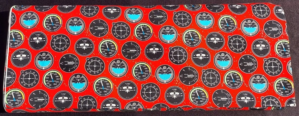 AVLYN AIRPORT – COCKPIT GUAGES-RED COTTON FABRIC 15 YARDS – VINTAGE – NEW