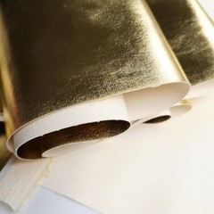 Gold Metallic Faux Leather Vinyl PU Leather Fabric for Leather Craft Supplies