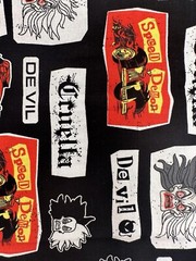 Lot 5 FAT QUARTERS Disney Villains Fabric Maleficent Cruella Ursella Evil Queen