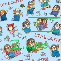 100% Cotton Woven Novelty Fabric Little Critter Books By The 1/4 Yard 9×56