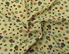 Flower Fruit Print Fabric Woven Rayon Fabric by the Yard