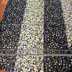 Cranston Blueberry Fabric Unfinished Project: 7 Squares Of Pieced Fabric