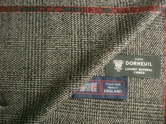 DORMEUIL 67% WOOL & 33% SILK JACKETING FABRIC “Dorsilk Red” Check/Plaid = 2.0 m.
