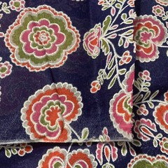 Vintage 60s 70s Translucent Mod Gothic Floral Specialty Fabric 86×45”