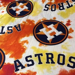 Houston Astros Tye Dye Cotton Fabric 1 Yard And 19 Inches
