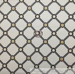 BonEful Fabric FQ Cotton Quilt VTG White Black B&W Gold Chevron Stripe Block Boy