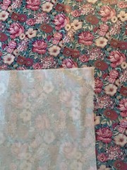 3.5 Yards 54” Vintage Fabric Pink Mauve Roses Flowers Floral Cotton Blend Sheen