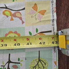 Vintage Baby Fabric 72×43 Yellow Pastel Baby Bird Snail Butterfly Cute 2 Yards