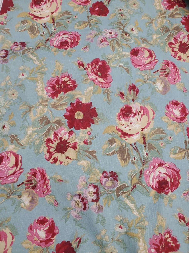 RARE American Folk & Fabric SAGE HALIFAX ROSE 55″ W x 81″ L (2.25 YD) Vintage