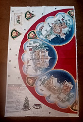 DAISY KINGDOM ANTIQUE VILLAGE TREE SKIRT OR TABLECLOTH FABRIC PANEL -35 X 58-NEW