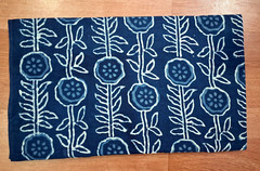 Indigo Blue Block Print Fabric for Sewing By the Yard Floral Print Indian Fabric