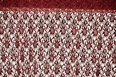 EMBROIDERED FLORAL LACE FABRIC WITH BEAD SPARKLE BURGUNDY 58″ WIDE BY THE YARD
