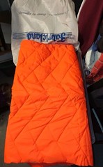 Vintage Deadstock Safety Orange Quilted Fabric – 2.6 Yards – Extra Wide 64″