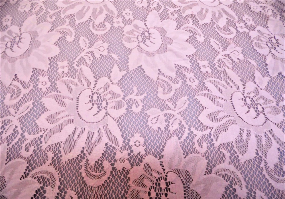 Discount Fabric Stretch Mesh Lace Dusty Pink Sunflower Floral Sheer D603