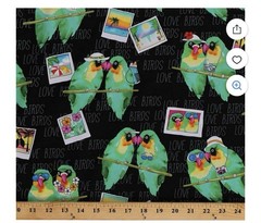Tropical Rainforest Parrot Birds Cotton Fabric Kanvas Studio (Benartex) 1 Yard