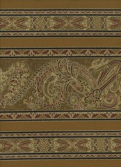 BTHY 18×43 Jinny Beyer Delhi Border Stripe RJR Fabrics 2015 Antique Gold Paisley