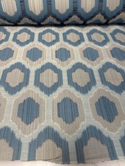 Blue Ikat Fabric. Reversible 47 Yards