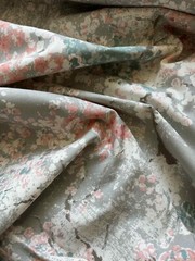 Dewdrop Floral Wildflowers Blush Pink Gray – Richloom Cotton Canvas Fabric