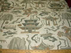 10 YARDS REGAL ASIAN ORIENTAL KUMANO PAGODA UPHOLSTERY FABRIC FOR LESS