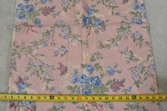 By 1/2 Yd, Vintage, Large Blue Floral on Pink-Wood-Grain-Look Quilt Cotton,P7770