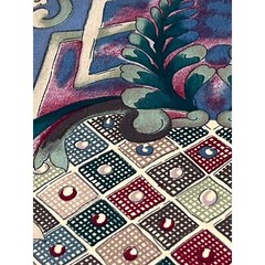 Vtg Margin Designs Upholstery Fabric Floral Vibrant Purple Lavender Chintz BTY