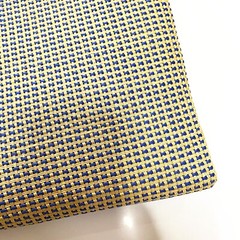 Thick Vintage Speaker Grill Fabric Blue & Yellow Basket Weave Cloth 0.5M x1.5M