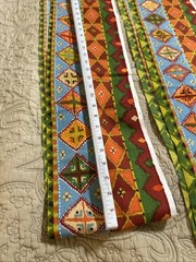 16 Yards Magic Carpet Fabric Tribal Border Cotton 7” wide 1980s Geometric VTG