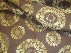 One Yd Woven Fabric SUZANI type MEDALLION Upholstery Brown Green 54″ x 36″ BTY