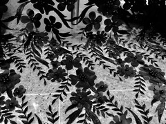 Black 3D Flower Beaded Embroidered Mesh Lace Fabric 50” Wide 1 Yard