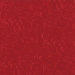 Tooled Leather-Look, Red, Fabric, 100% Cotton, Western Basics, South Western, Sa