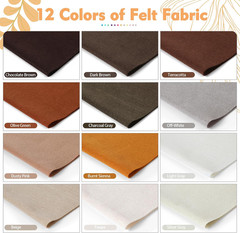 12 Rolls 8″X20″ 1.6Mm Thick Soft Felt Fabric Sheets – 12 Assorted Morandi Colors