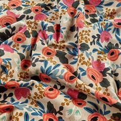 Cotton and Steel Floral Canvas Fabric by Rifle Paper Co NEW Sold by the Yard