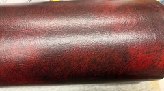 12 YDS. Vintage Naugahyde Vinyl 17″ Wide Antiqued Oxblood English Pub Grain NOS