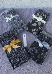 Lot of 17 Fat Quarters Vintage Cotton Quilt Fabric Bundle Various Blacks (#2)