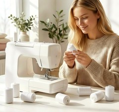 ilauke Thread for Sewing 12 Spools 1000 12 spools of 1000 yards each, White