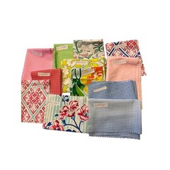 Floral Gingham Geometric Fabric Swatch Sample Packs Coordinating Colors 24pc Lot