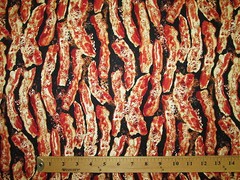 Bacon Strips Stacked Bacon Snacks Food Cotton Fabric FQ