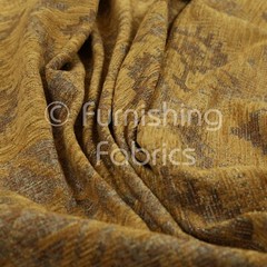 Faded Kilim Traditional Pattern Yellow Chenille Colour Furnishing Curtain Fabric