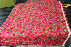 1/2 yard Fabric Roses pink red with Metallic Gold Specks 100% cotton quilting
