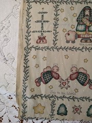 REMNANT Peace Creek Collection Quilt Fabric Primitive Angels Nativity 12″x23″