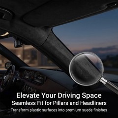 3mm 11.8″x59″ Self-Adhesive Suede Headliner Auto Interior Roof Repair+Tool