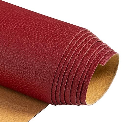 TORRAMI Soft Synthetic PU Fabric Material Faux 54 inch x 23 inch, Burgundy