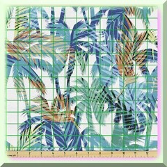 Tropical Mint Green Palm Leaf Fabric 2 Yards