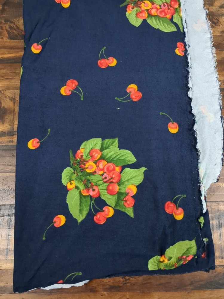 Fabric Quilting Blue cherries lot of 2lbs 9oz