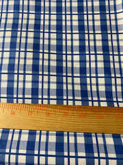 Vintage Spectrum cotton decorating fabric/blue & white check plaid 1yd 32 “x 56”