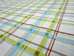Fresh Fusion Spring Plaid Green Blue Orange Plaid Cotton Fabric BTHalfY #28