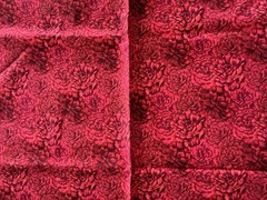 State Flowers by Fabri Quilt Red Floral Quilting Fabric Washed 35 Inches Long