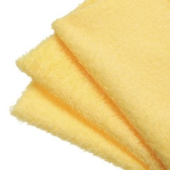 Faux Fur Fabric 20″ x 20″ Polyester Plush Fluffy Blanket for DIY Light Yellow,